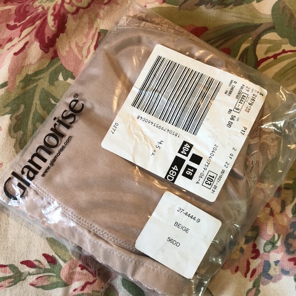 GLAMORIZE Size 56DD Bra Front Hook Comfort Style# 27-4444-9 Beige Lace NEW - Picture 10 of 16